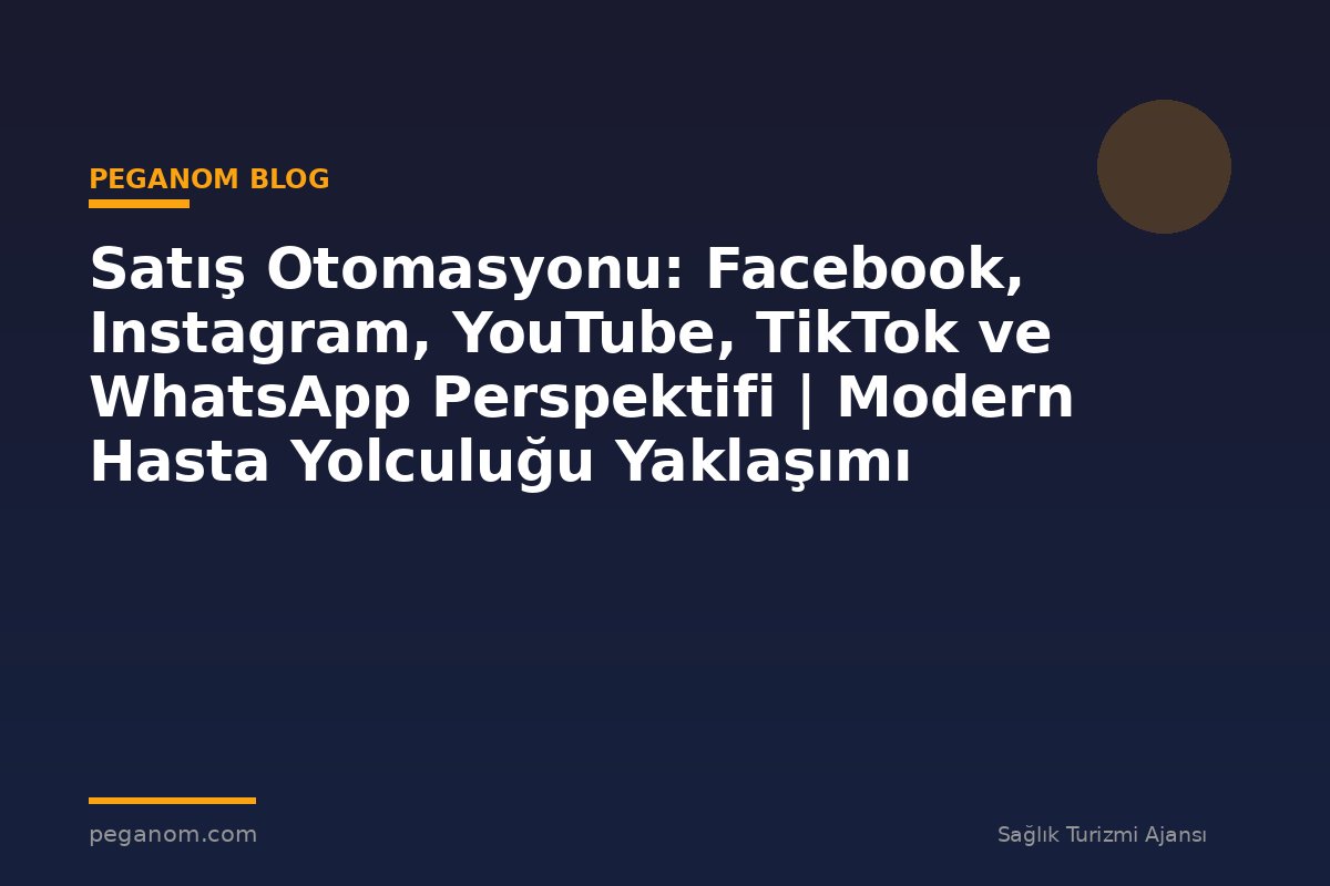 Satış Otomasyonu: Facebook, Instagram, YouTube, TikTok ve WhatsApp Perspektifi | Modern Hasta Yolculuğu Yaklaşımı