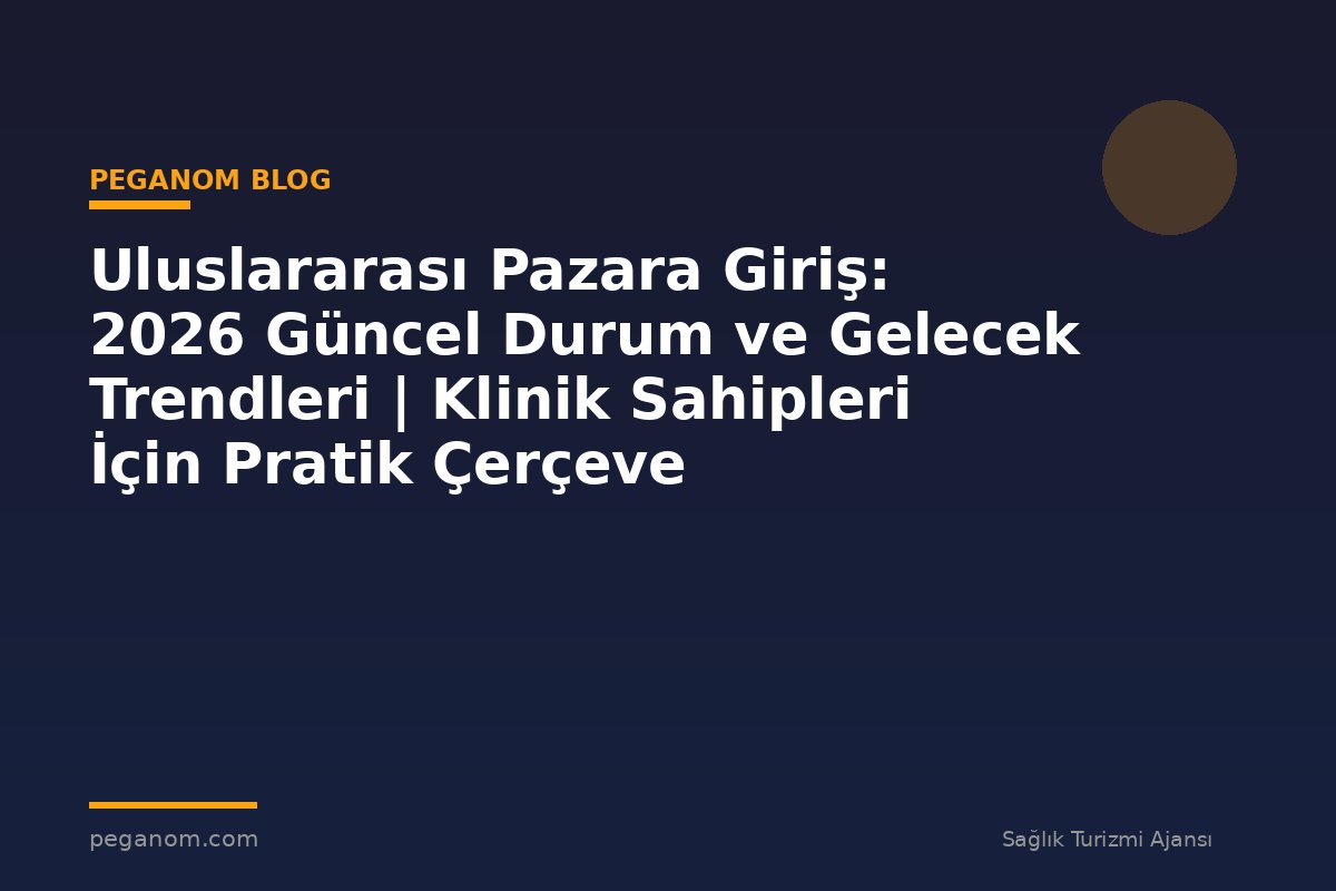 Uluslararası Pazara Giriş: 2026 Güncel Durum ve Gelecek Trendleri | Klinik Sahipleri İçin Pratik Çerçeve