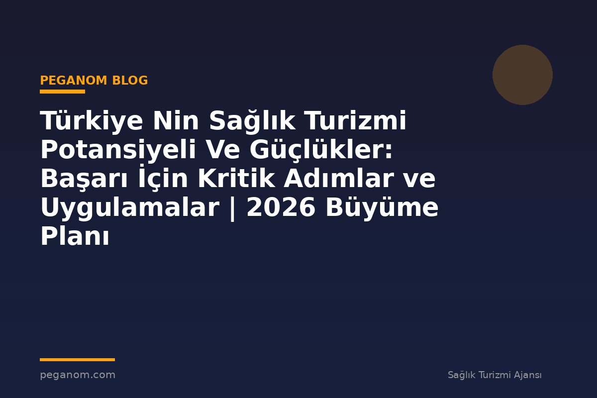 Türkiye Nin Sağlık Turizmi Potansiyeli Ve Güçlükler: Başarı İçin Kritik Adımlar ve Uygulamalar | 2026 Büyüme Planı