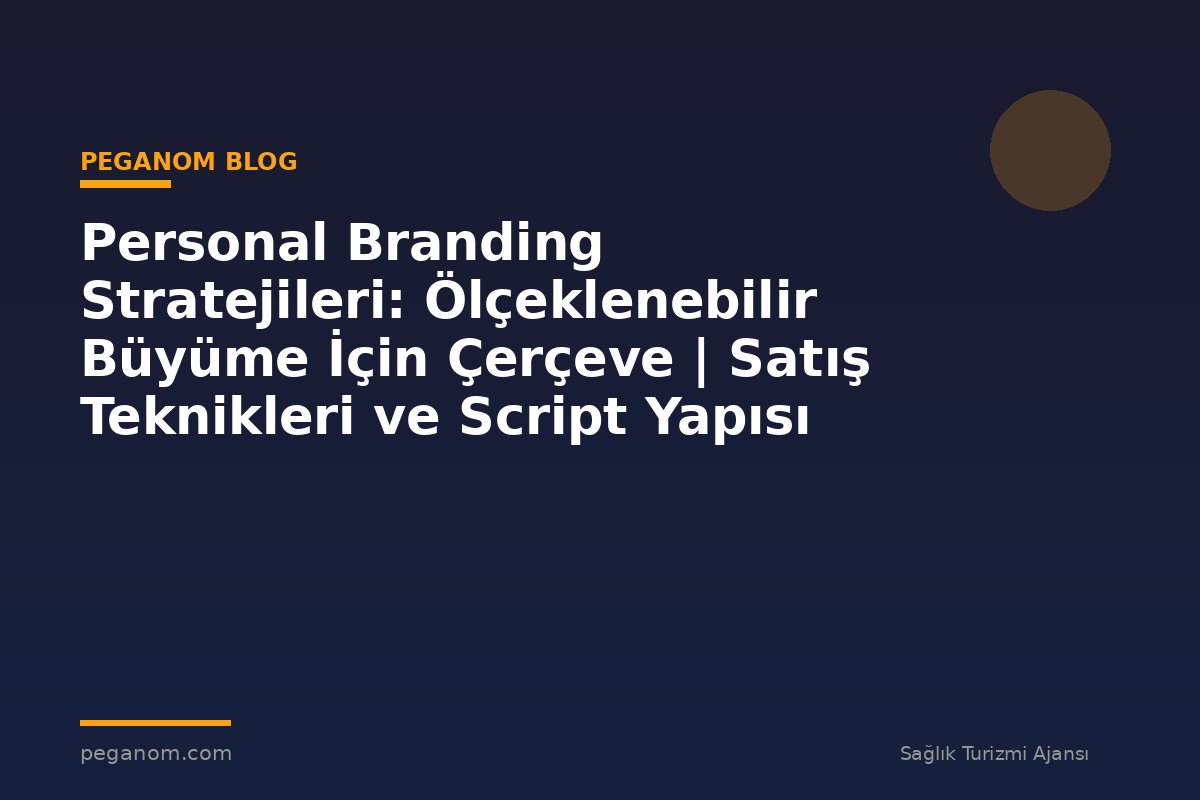 Personal Branding Stratejileri: Ölçeklenebilir Büyüme İçin Çerçeve | Satış Teknikleri ve Script Yapısı