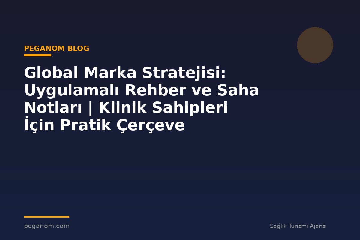 Global Marka Stratejisi: Uygulamalı Rehber ve Saha Notları | Klinik Sahipleri İçin Pratik Çerçeve