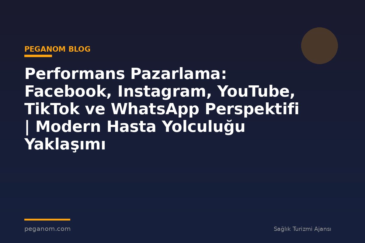 Performans Pazarlama: Facebook, Instagram, YouTube, TikTok ve WhatsApp Perspektifi | Modern Hasta Yolculuğu Yaklaşımı