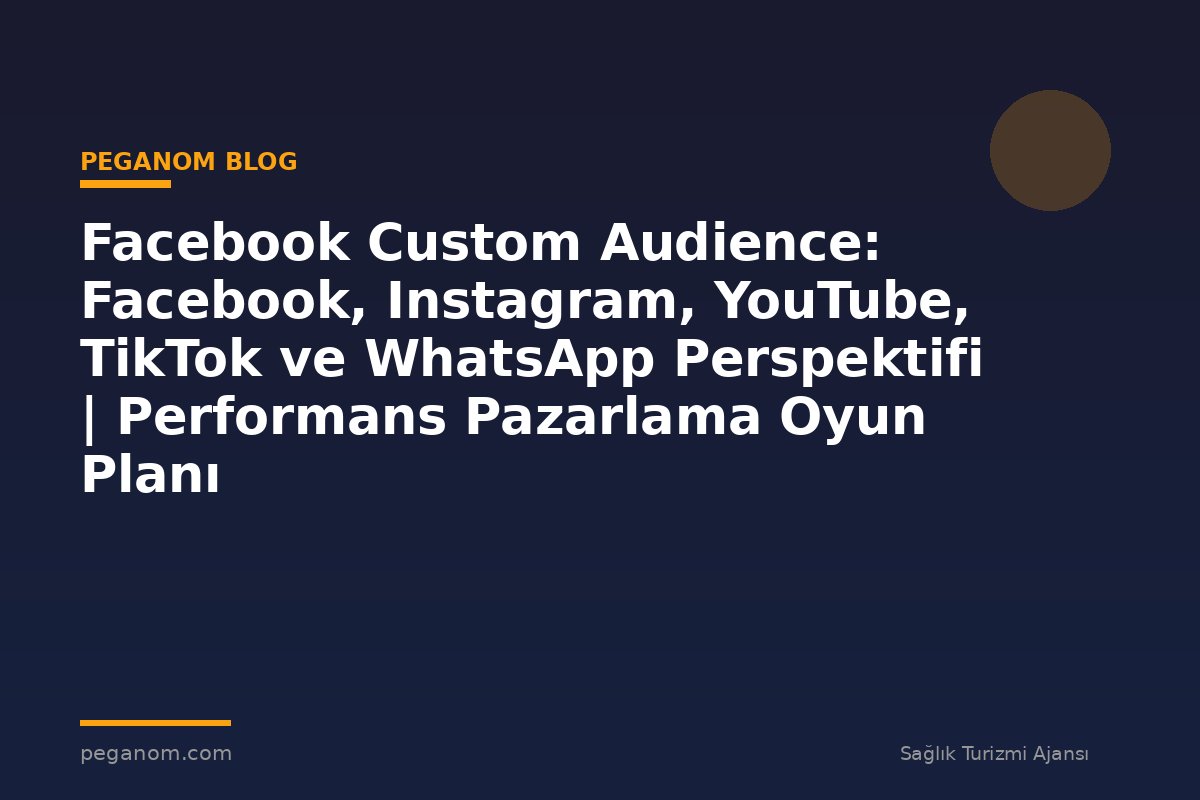 Facebook Custom Audience: Facebook, Instagram, YouTube, TikTok ve WhatsApp Perspektifi | Performans Pazarlama Oyun Planı