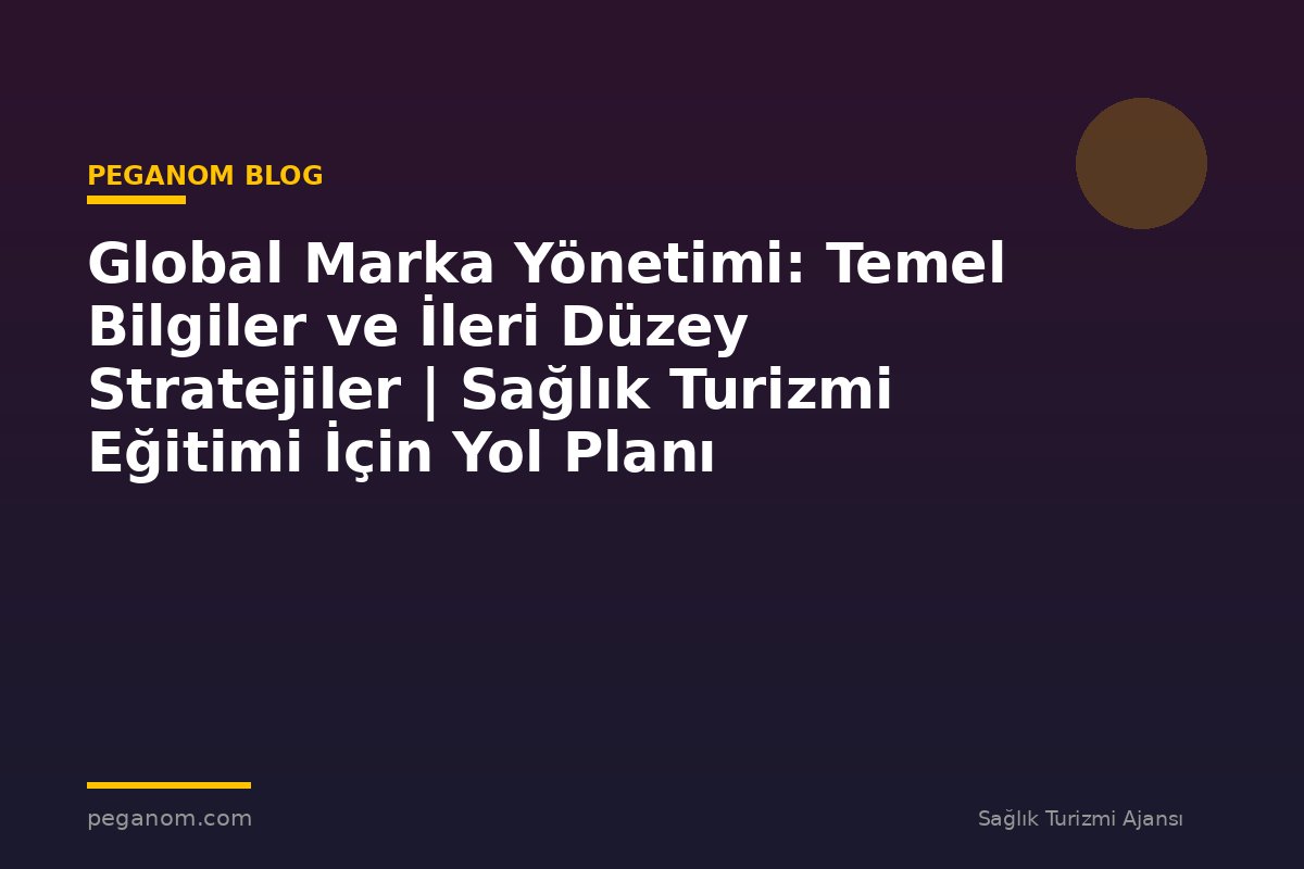 Global Marka Yönetimi: Temel Bilgiler ve İleri Düzey Stratejiler | Sağlık Turizmi Eğitimi İçin Yol Planı