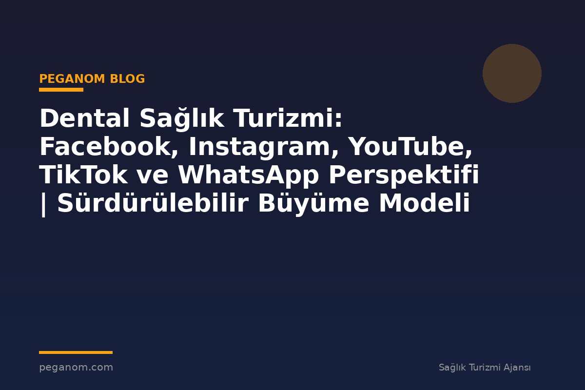 Dental Sağlık Turizmi: Facebook, Instagram, YouTube, TikTok ve WhatsApp Perspektifi | Sürdürülebilir Büyüme Modeli