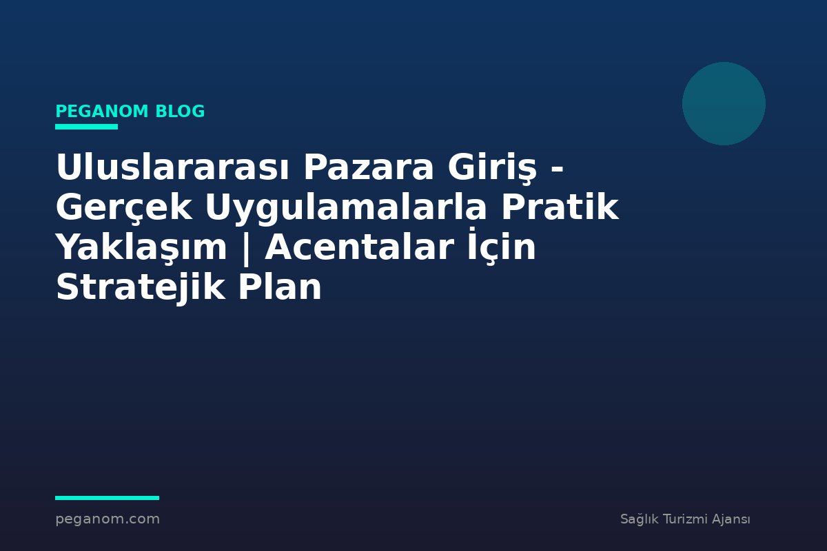 Uluslararası Pazara Giriş - Gerçek Uygulamalarla Pratik Yaklaşım | Acentalar İçin Stratejik Plan