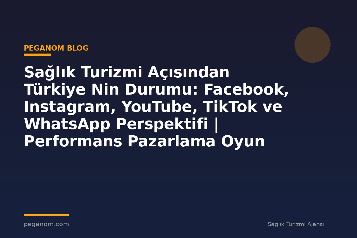 Sağlık Turizmi Açısından Türkiye Nin Durumu: Facebook, Instagram, YouTube, TikTok ve WhatsApp Perspektifi | Performans Pazarlama Oyun Planı