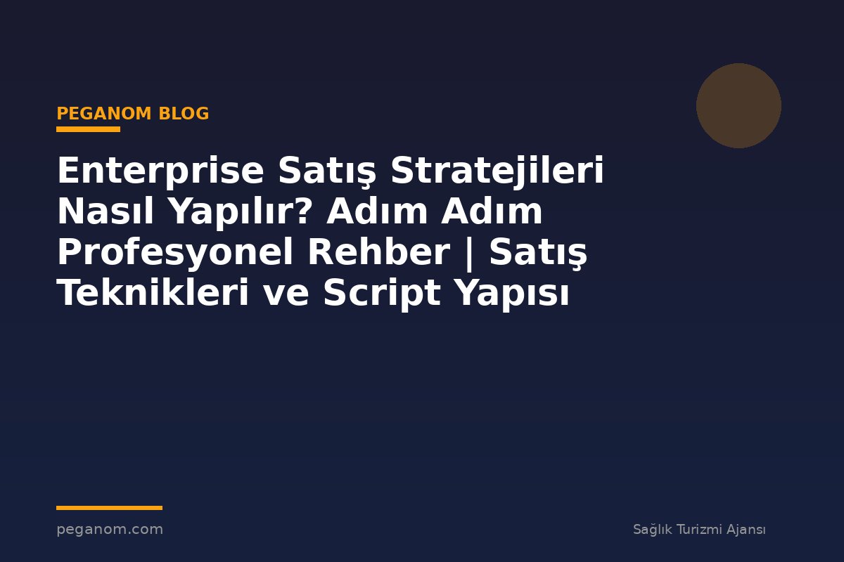 Enterprise Satış Stratejileri Nasıl Yapılır? Adım Adım Profesyonel Rehber | Satış Teknikleri ve Script Yapısı