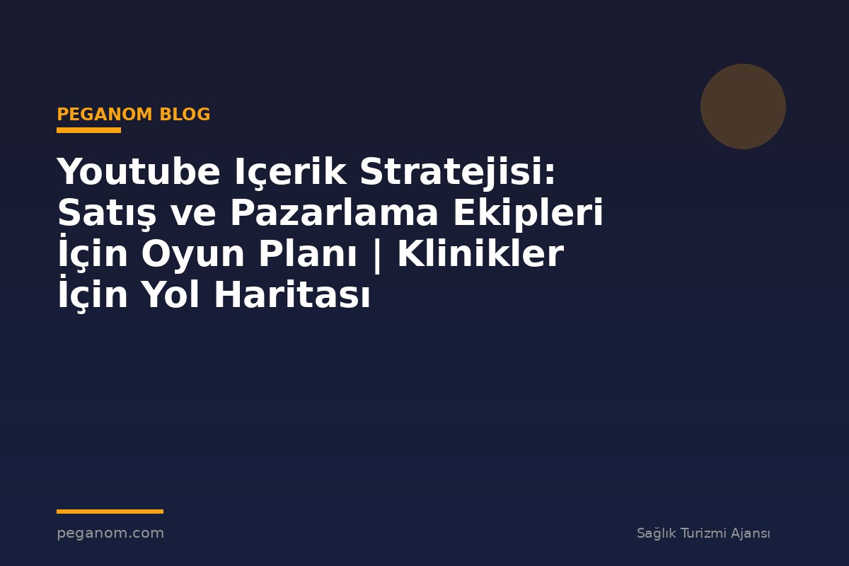 Youtube Içerik Stratejisi: Satış ve Pazarlama Ekipleri İçin Oyun Planı | Klinikler İçin Yol Haritası