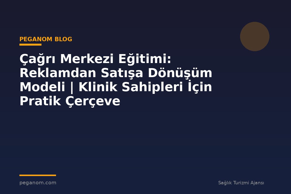 Çağrı Merkezi Eğitimi: Reklamdan Satışa Dönüşüm Modeli | Klinik Sahipleri İçin Pratik Çerçeve