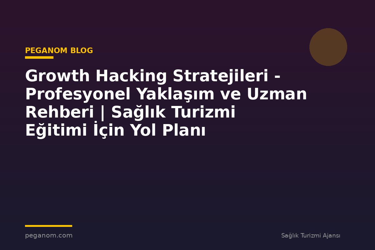 Growth Hacking Stratejileri - Profesyonel Yaklaşım ve Uzman Rehberi | Sağlık Turizmi Eğitimi İçin Yol Planı