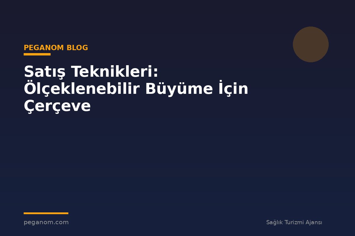 Satış Teknikleri: Ölçeklenebilir Büyüme İçin Çerçeve