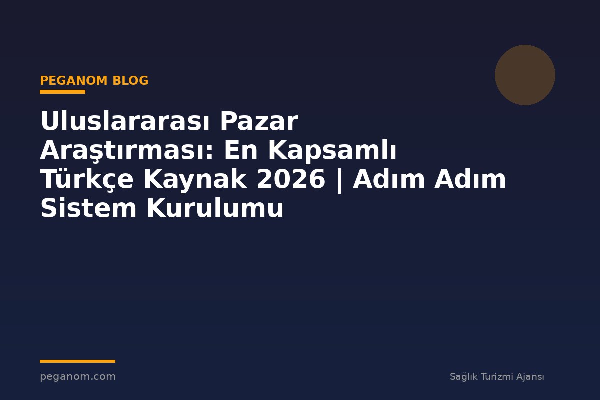 Uluslararası Pazar Araştırması: En Kapsamlı Türkçe Kaynak 2026 | Adım Adım Sistem Kurulumu