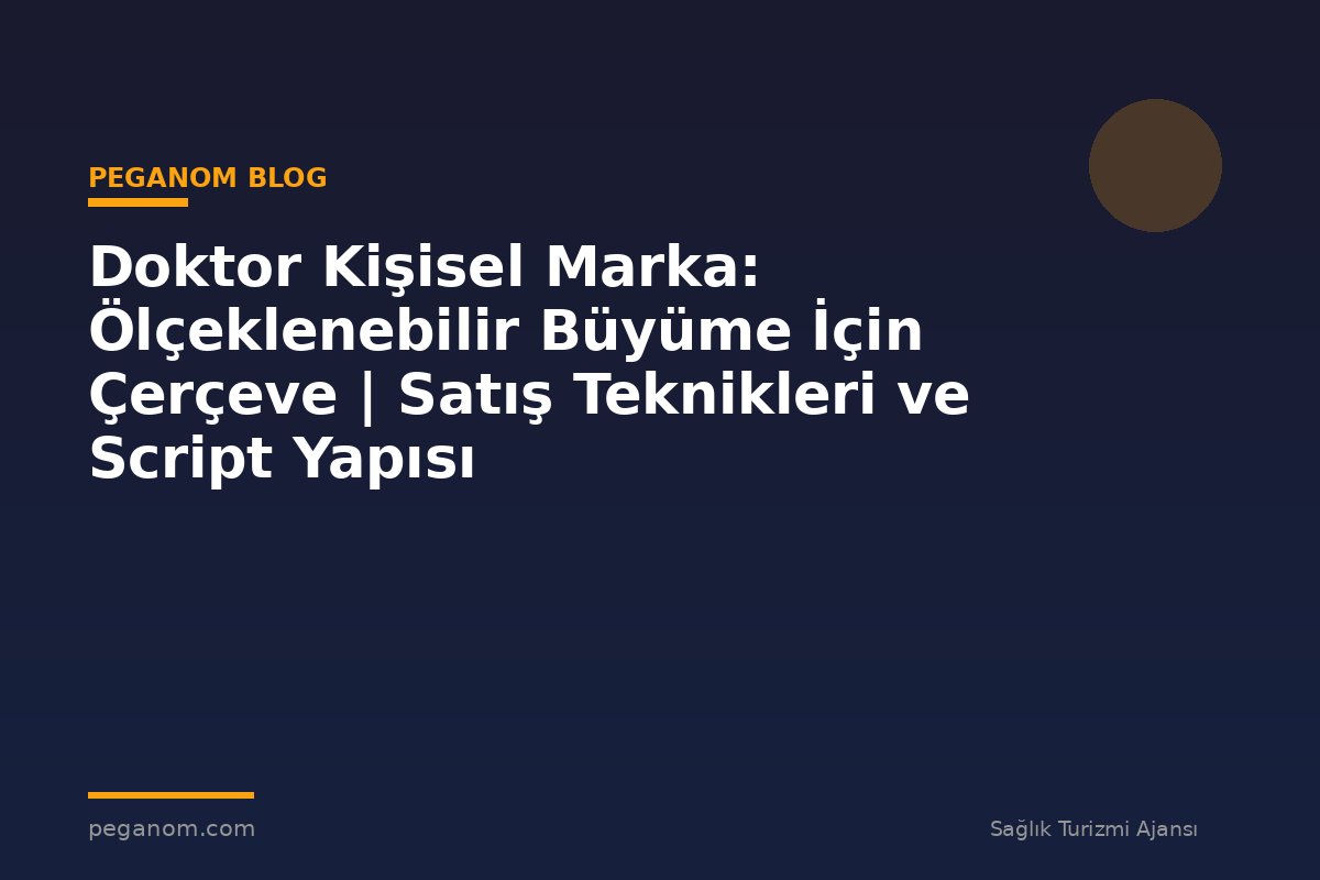Doktor Kişisel Marka: Ölçeklenebilir Büyüme İçin Çerçeve | Satış Teknikleri ve Script Yapısı