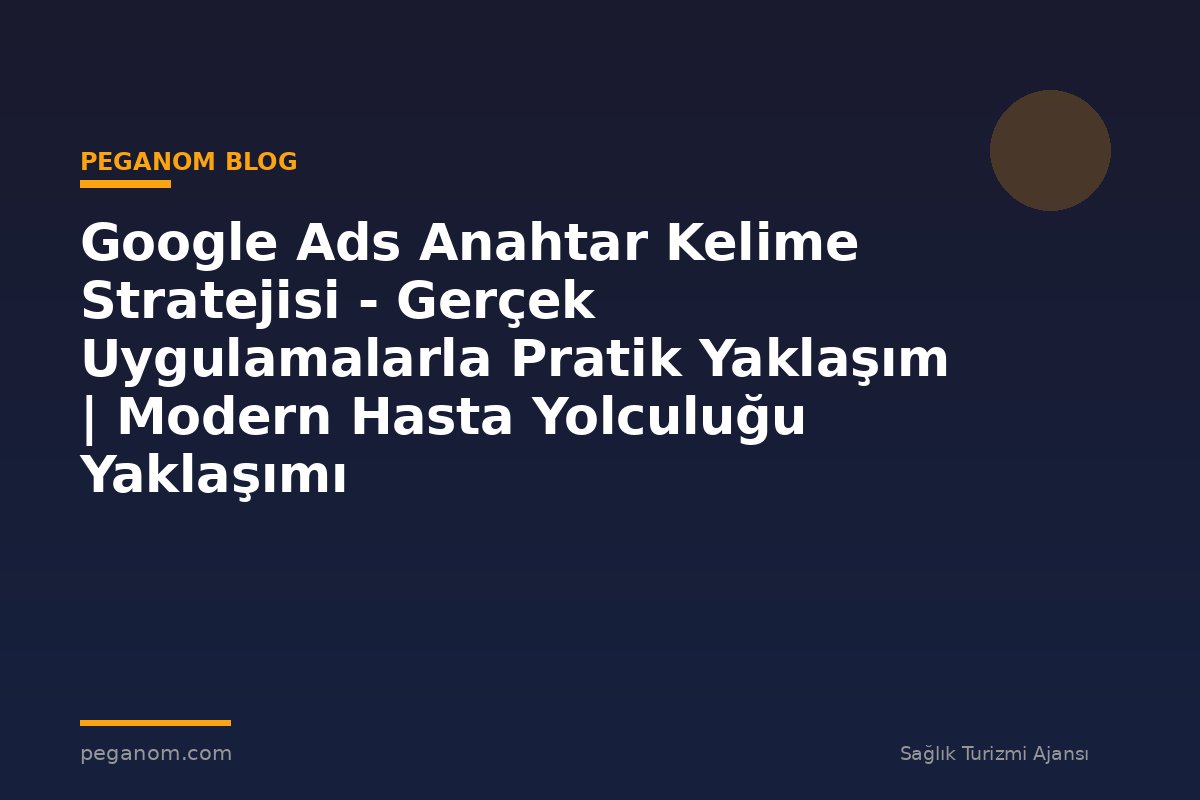 Google Ads Anahtar Kelime Stratejisi - Gerçek Uygulamalarla Pratik Yaklaşım | Modern Hasta Yolculuğu Yaklaşımı