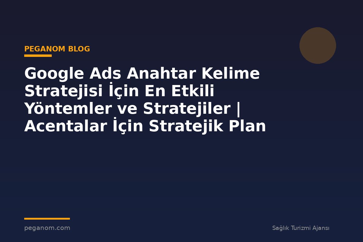Google Ads Anahtar Kelime Stratejisi İçin En Etkili Yöntemler ve Stratejiler | Acentalar İçin Stratejik Plan