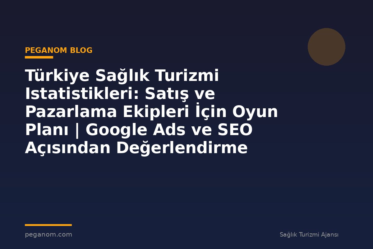 Türkiye Sağlık Turizmi Istatistikleri: Satış ve Pazarlama Ekipleri İçin Oyun Planı | Google Ads ve SEO Açısından Değerlendirme