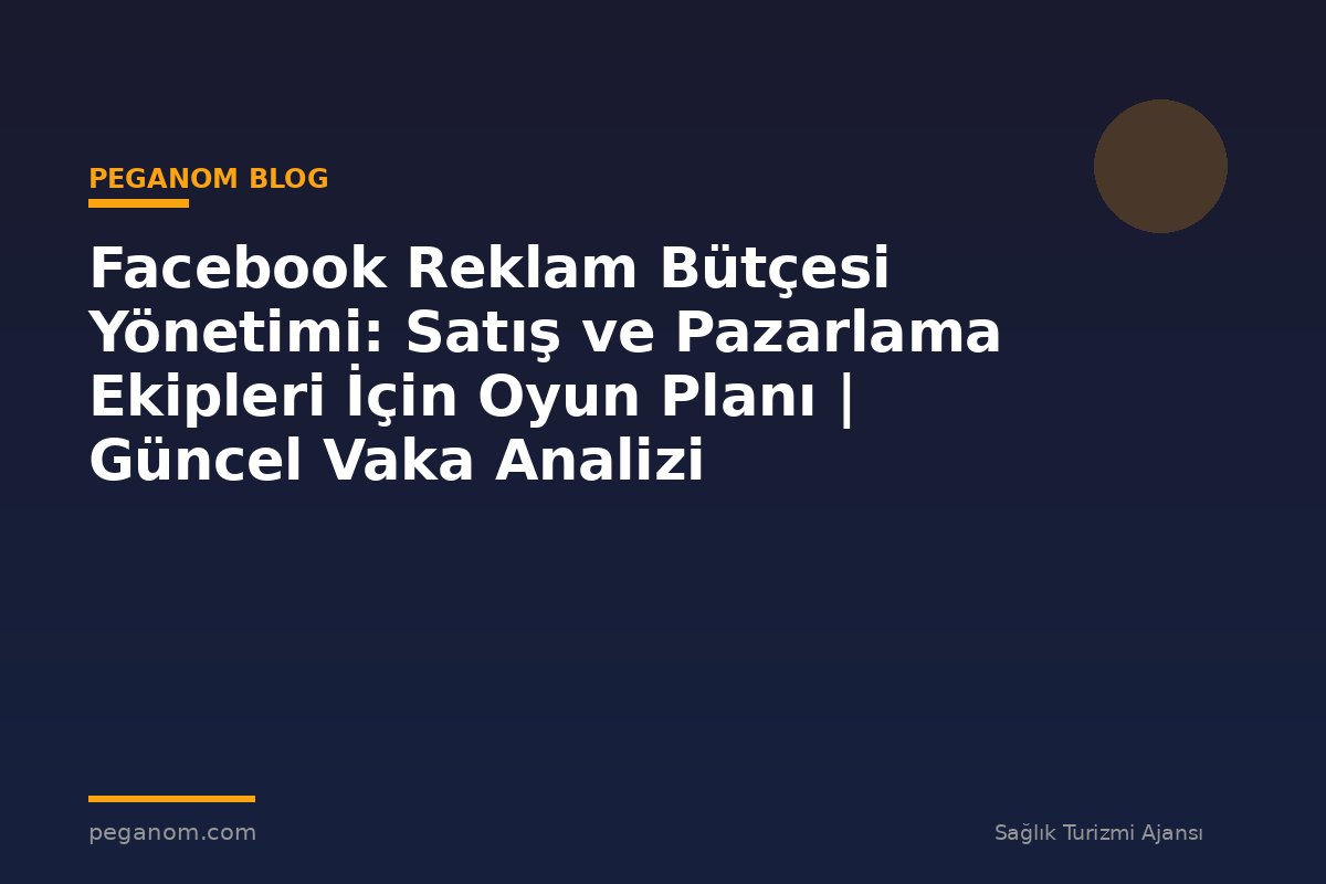 Facebook Reklam Bütçesi Yönetimi: Satış ve Pazarlama Ekipleri İçin Oyun Planı | Güncel Vaka Analizi