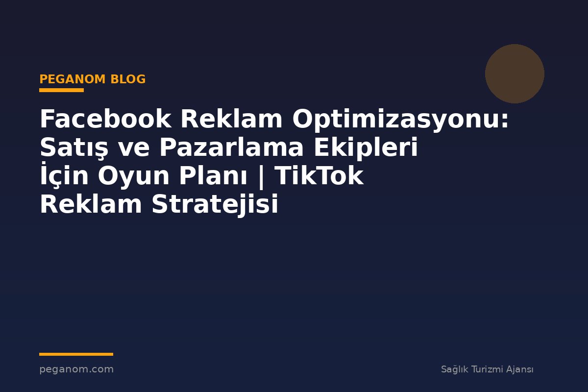 Facebook Reklam Optimizasyonu: Satış ve Pazarlama Ekipleri İçin Oyun Planı | TikTok Reklam Stratejisi