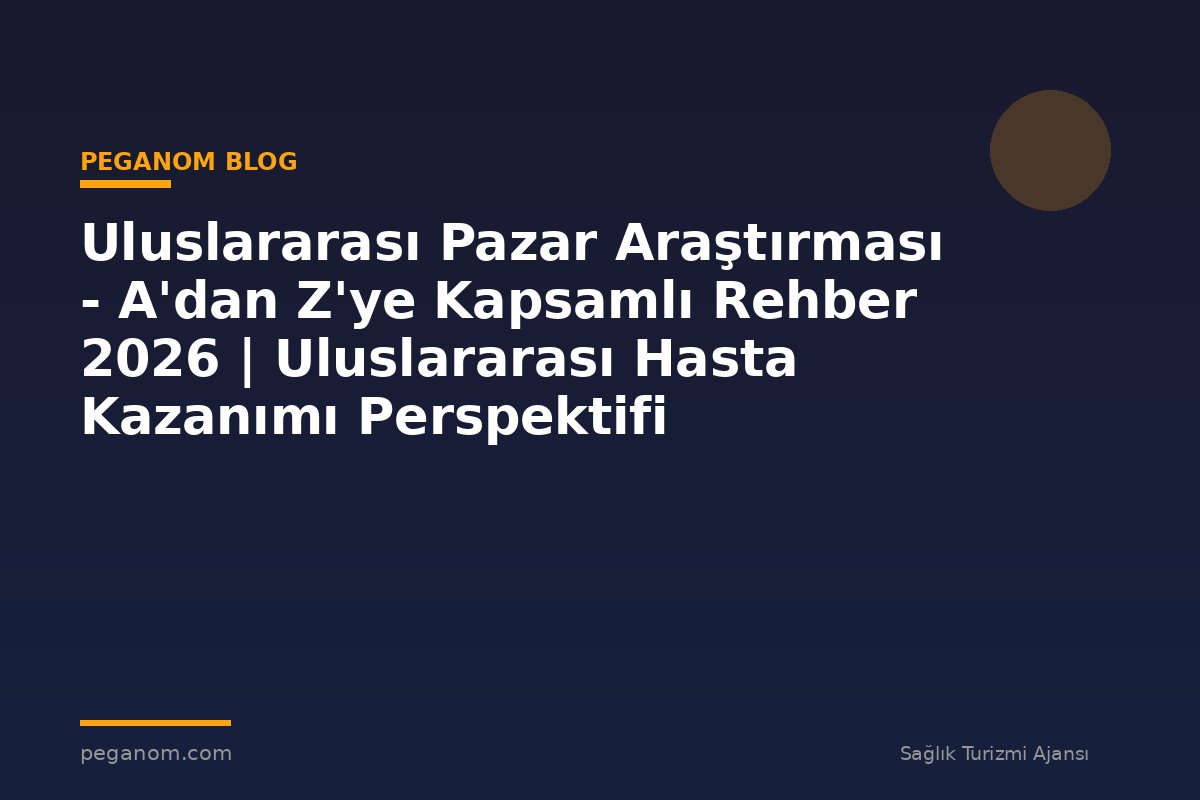 Uluslararası Pazar Araştırması - A'dan Z'ye Kapsamlı Rehber 2026 | Uluslararası Hasta Kazanımı Perspektifi