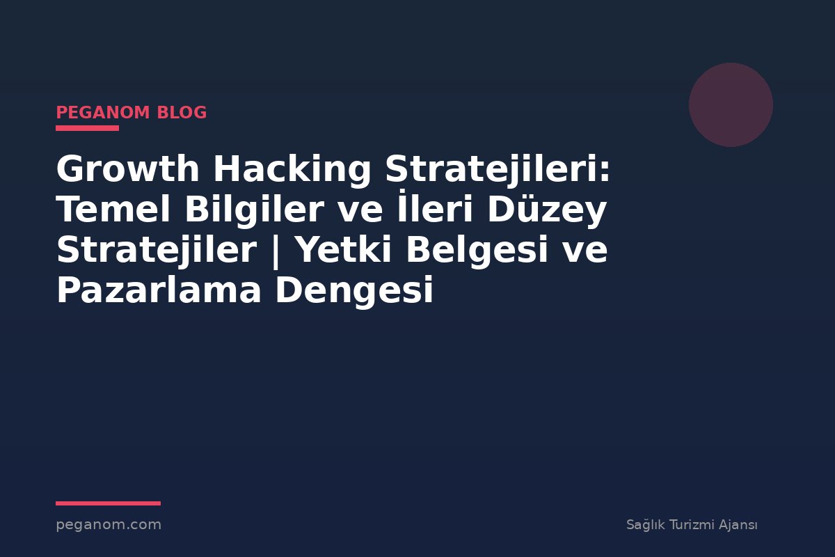 Growth Hacking Stratejileri: Temel Bilgiler ve İleri Düzey Stratejiler | Yetki Belgesi ve Pazarlama Dengesi