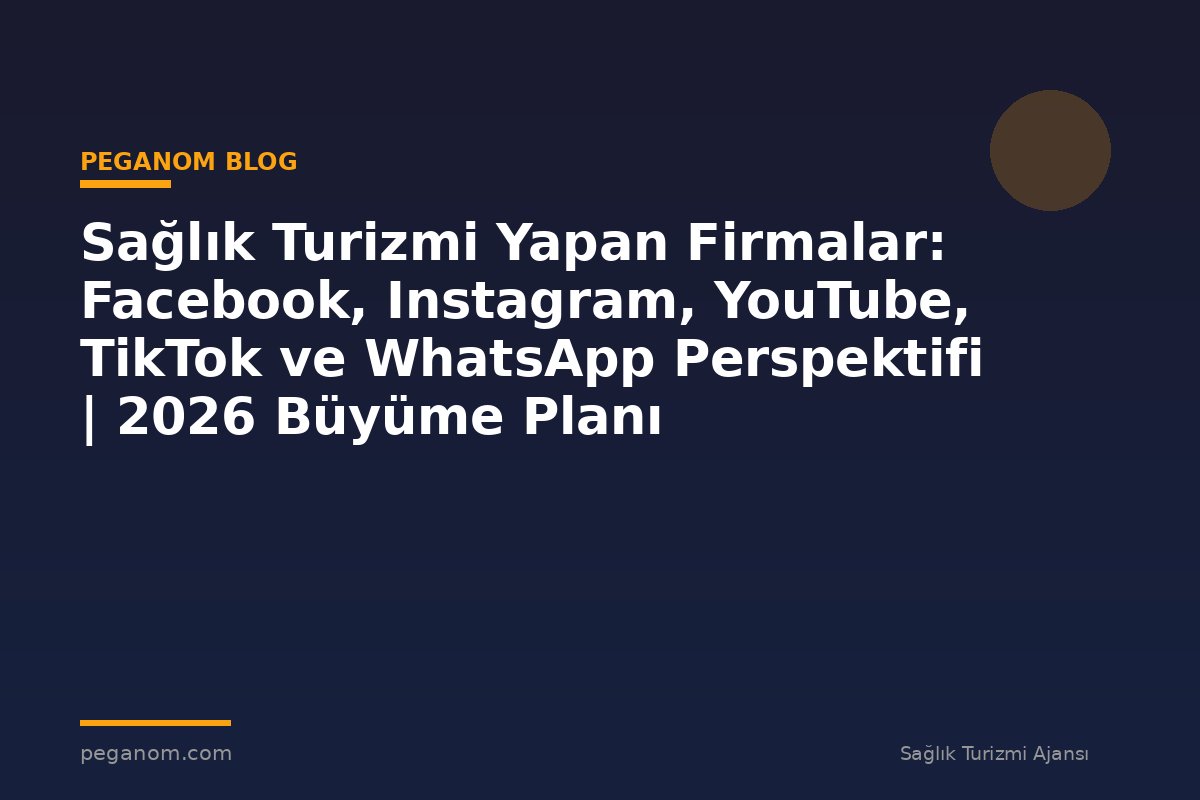Sağlık Turizmi Yapan Firmalar: Facebook, Instagram, YouTube, TikTok ve WhatsApp Perspektifi | 2026 Büyüme Planı