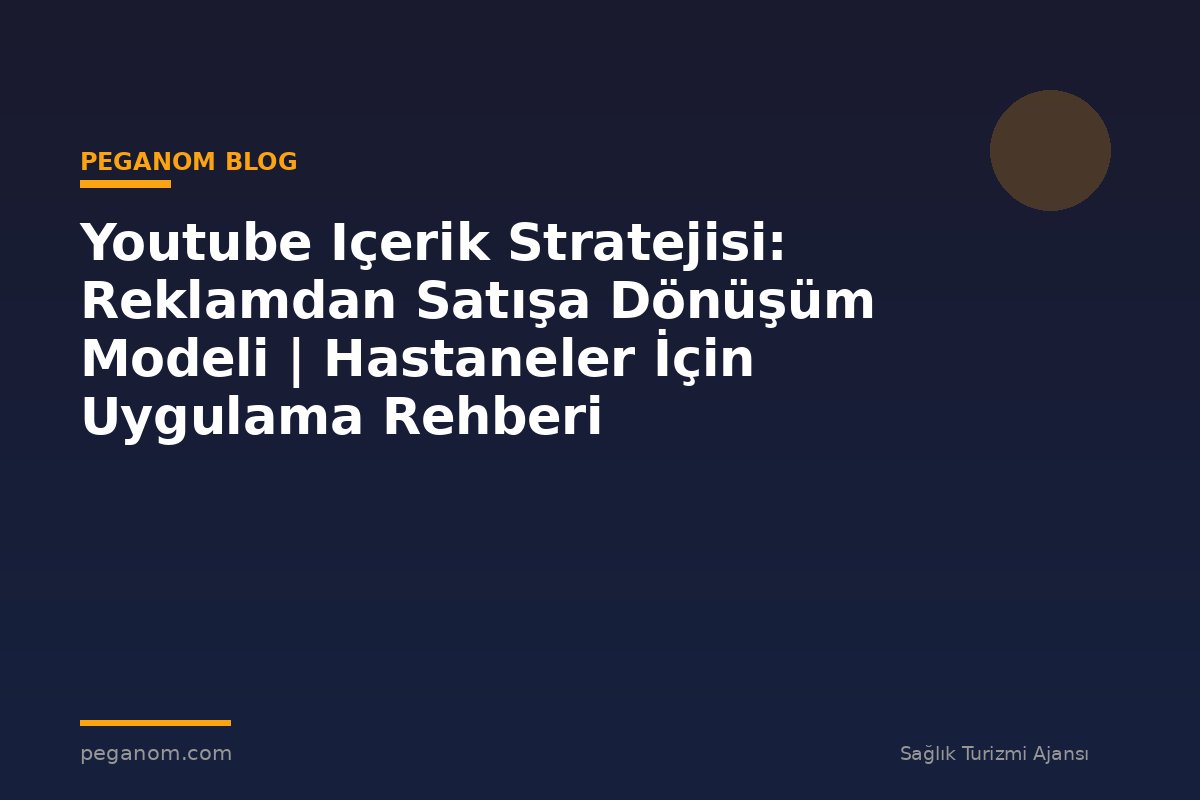 Youtube Içerik Stratejisi: Reklamdan Satışa Dönüşüm Modeli | Hastaneler İçin Uygulama Rehberi