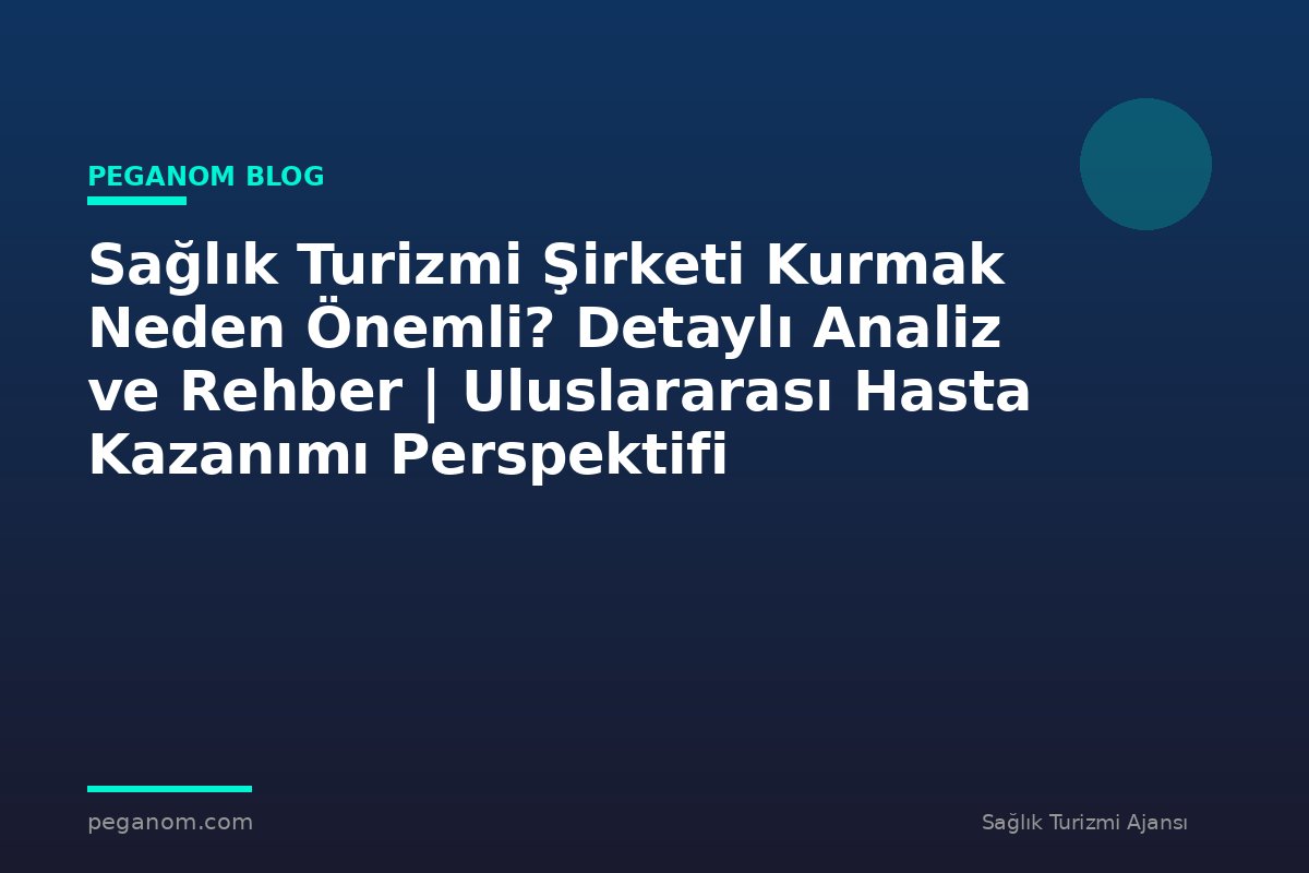 Sağlık Turizmi Şirketi Kurmak Neden Önemli? Detaylı Analiz ve Rehber | Uluslararası Hasta Kazanımı Perspektifi