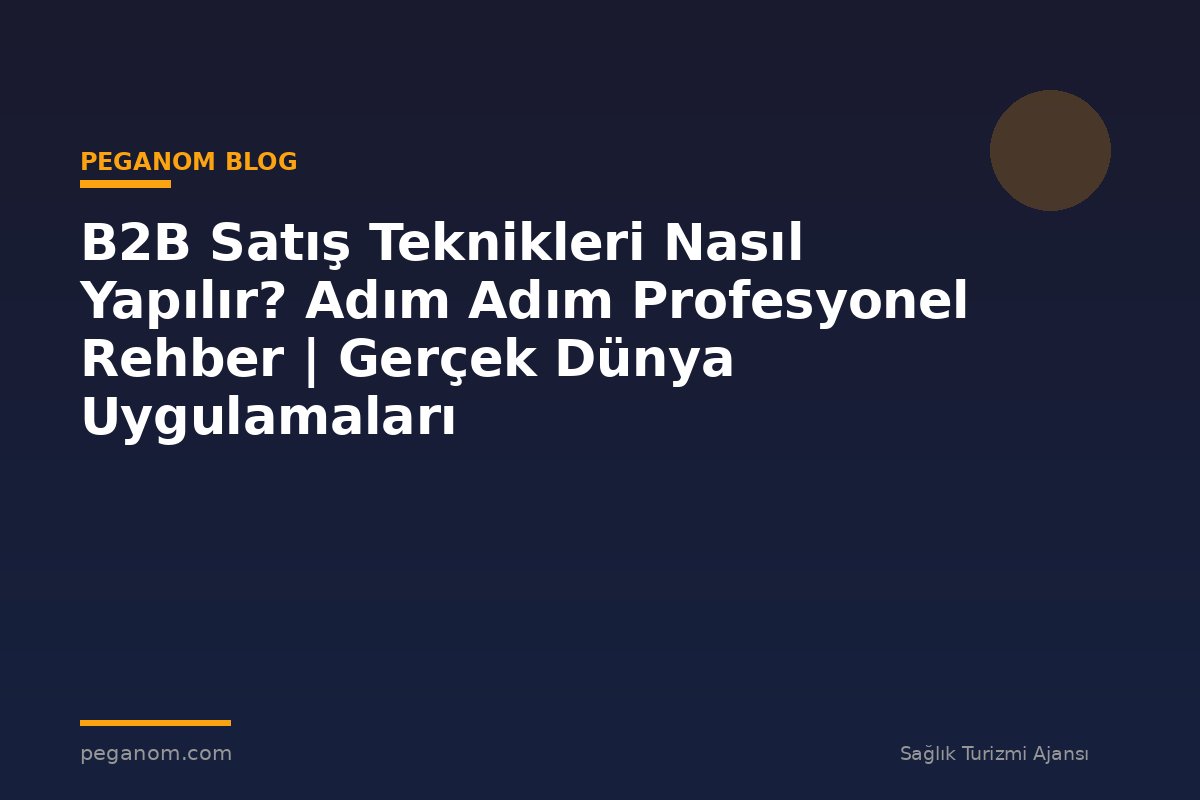 B2B Satış Teknikleri Nasıl Yapılır? Adım Adım Profesyonel Rehber | Gerçek Dünya Uygulamaları