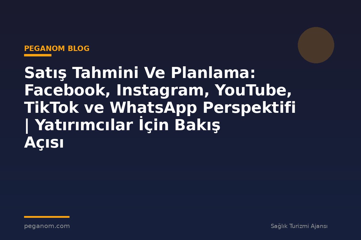 Satış Tahmini Ve Planlama: Facebook, Instagram, YouTube, TikTok ve WhatsApp Perspektifi | Yatırımcılar İçin Bakış Açısı