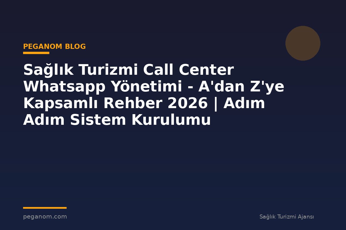 Sağlık Turizmi Call Center Whatsapp Yönetimi - A'dan Z'ye Kapsamlı Rehber 2026 | Adım Adım Sistem Kurulumu