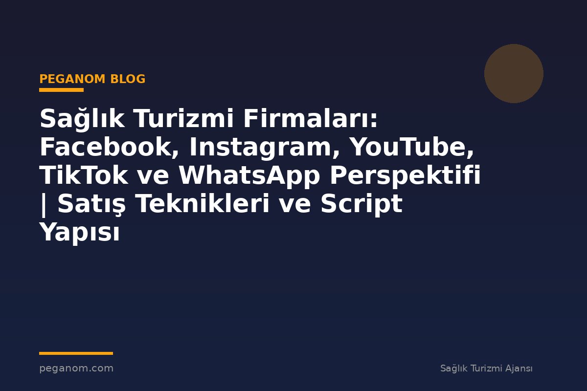 Sağlık Turizmi Firmaları: Facebook, Instagram, YouTube, TikTok ve WhatsApp Perspektifi | Satış Teknikleri ve Script Yapısı