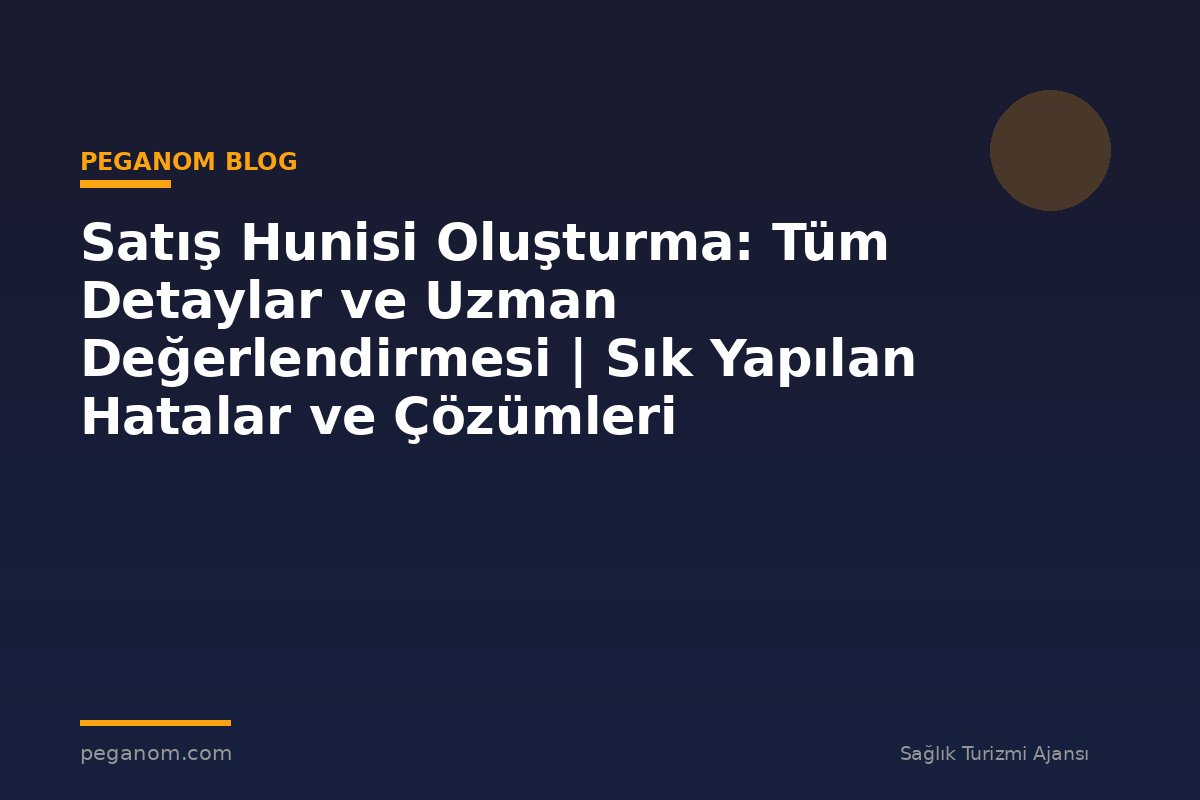 Satış Hunisi Oluşturma: Tüm Detaylar ve Uzman Değerlendirmesi | Sık Yapılan Hatalar ve Çözümleri