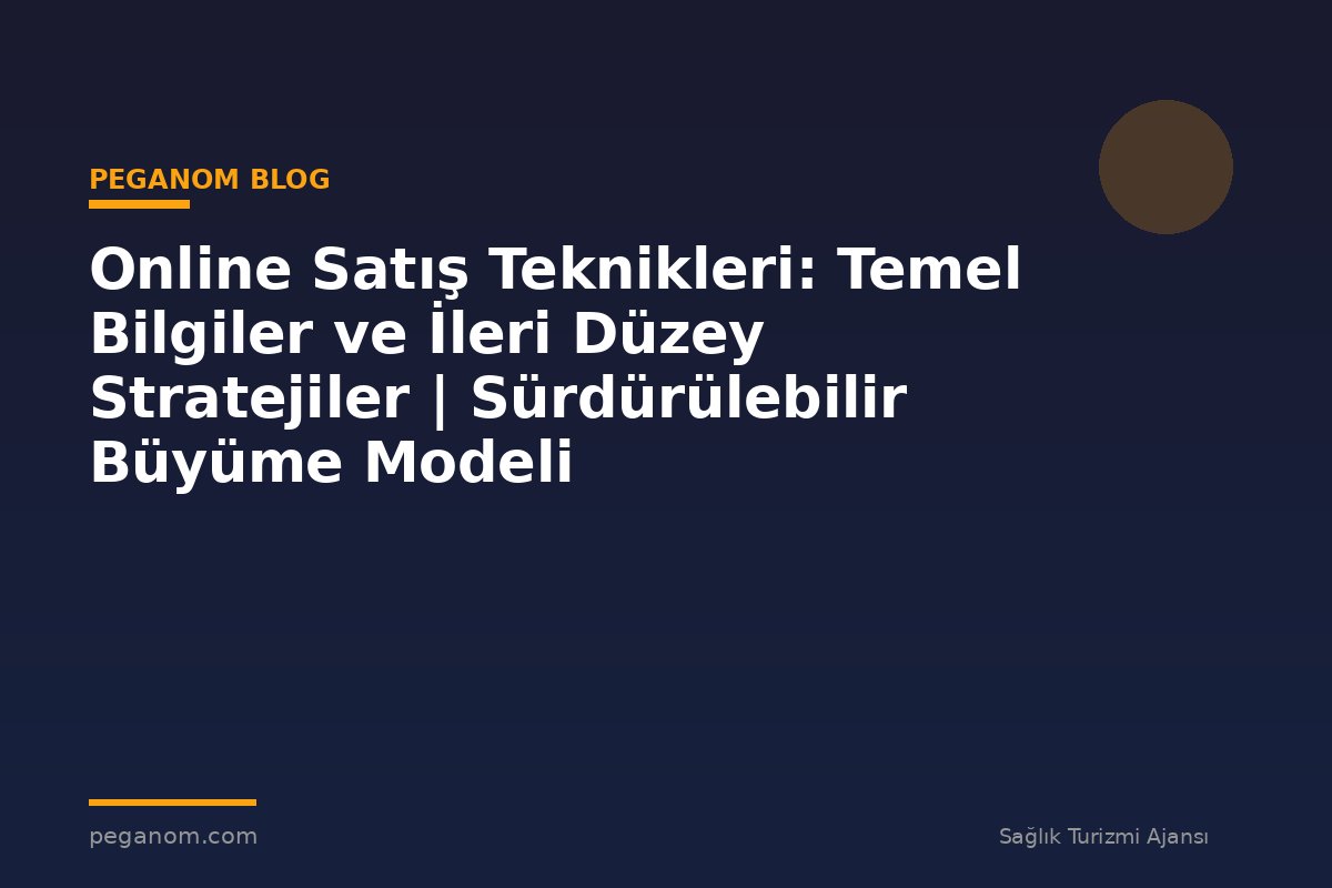 Online Satış Teknikleri: Temel Bilgiler ve İleri Düzey Stratejiler | Sürdürülebilir Büyüme Modeli