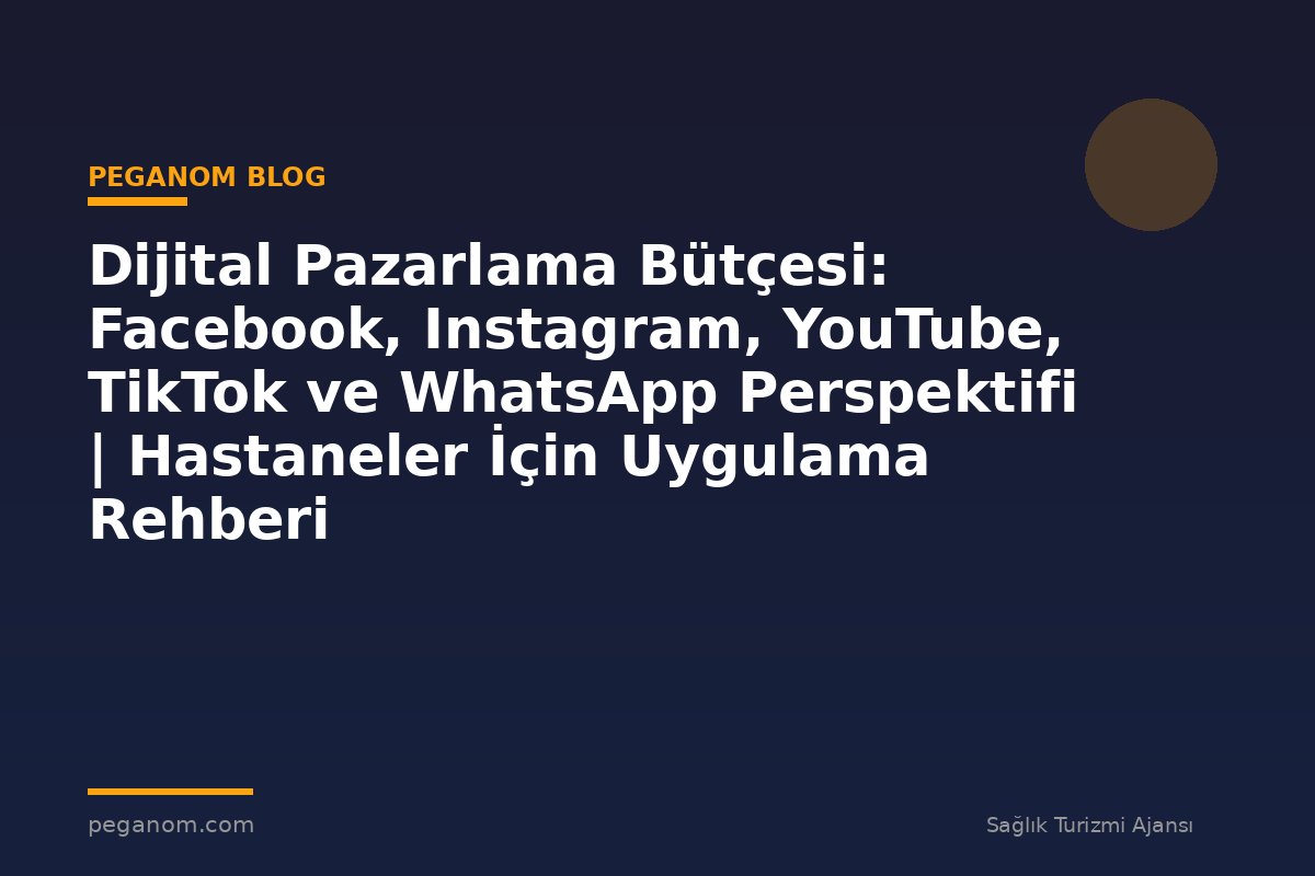 Dijital Pazarlama Bütçesi: Facebook, Instagram, YouTube, TikTok ve WhatsApp Perspektifi | Hastaneler İçin Uygulama Rehberi
