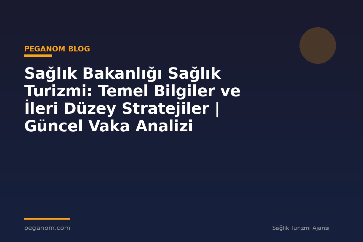 Sağlık Bakanlığı Sağlık Turizmi: Temel Bilgiler ve İleri Düzey Stratejiler | Güncel Vaka Analizi
