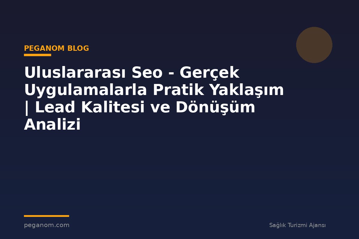 Uluslararası Seo - Gerçek Uygulamalarla Pratik Yaklaşım | Lead Kalitesi ve Dönüşüm Analizi