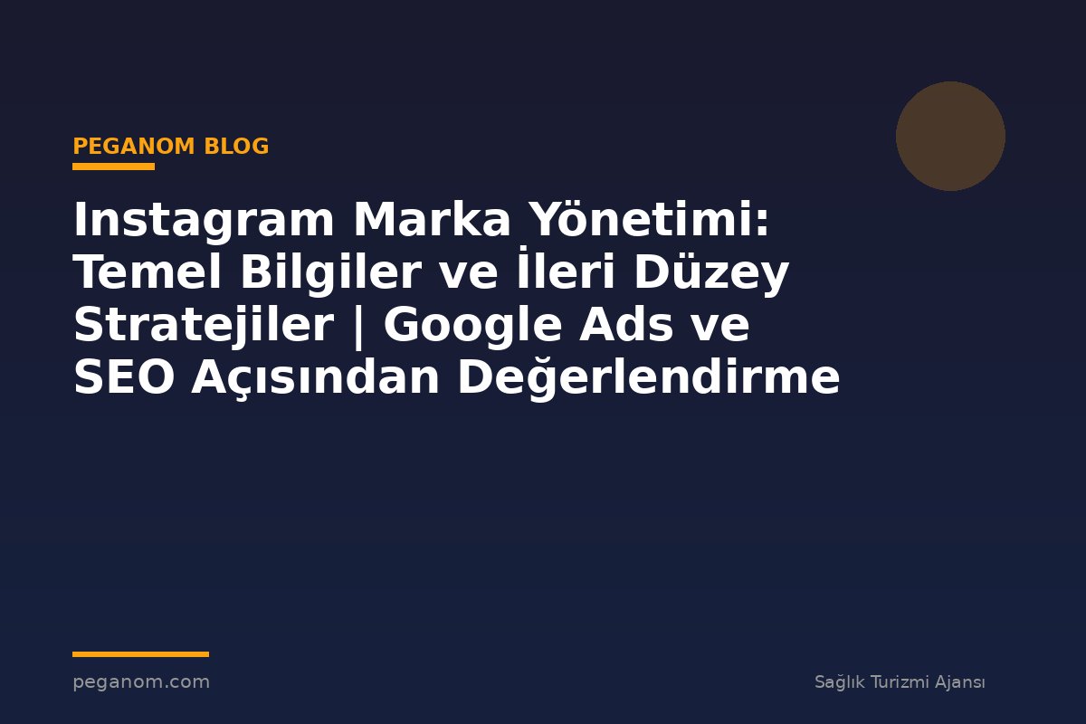 Instagram Marka Yönetimi: Temel Bilgiler ve İleri Düzey Stratejiler | Google Ads ve SEO Açısından Değerlendirme