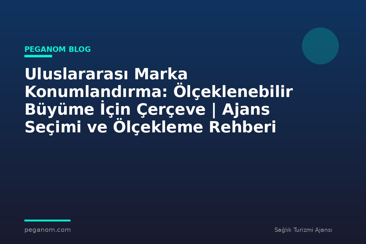 Uluslararası Marka Konumlandırma: Ölçeklenebilir Büyüme İçin Çerçeve | Ajans Seçimi ve Ölçekleme Rehberi