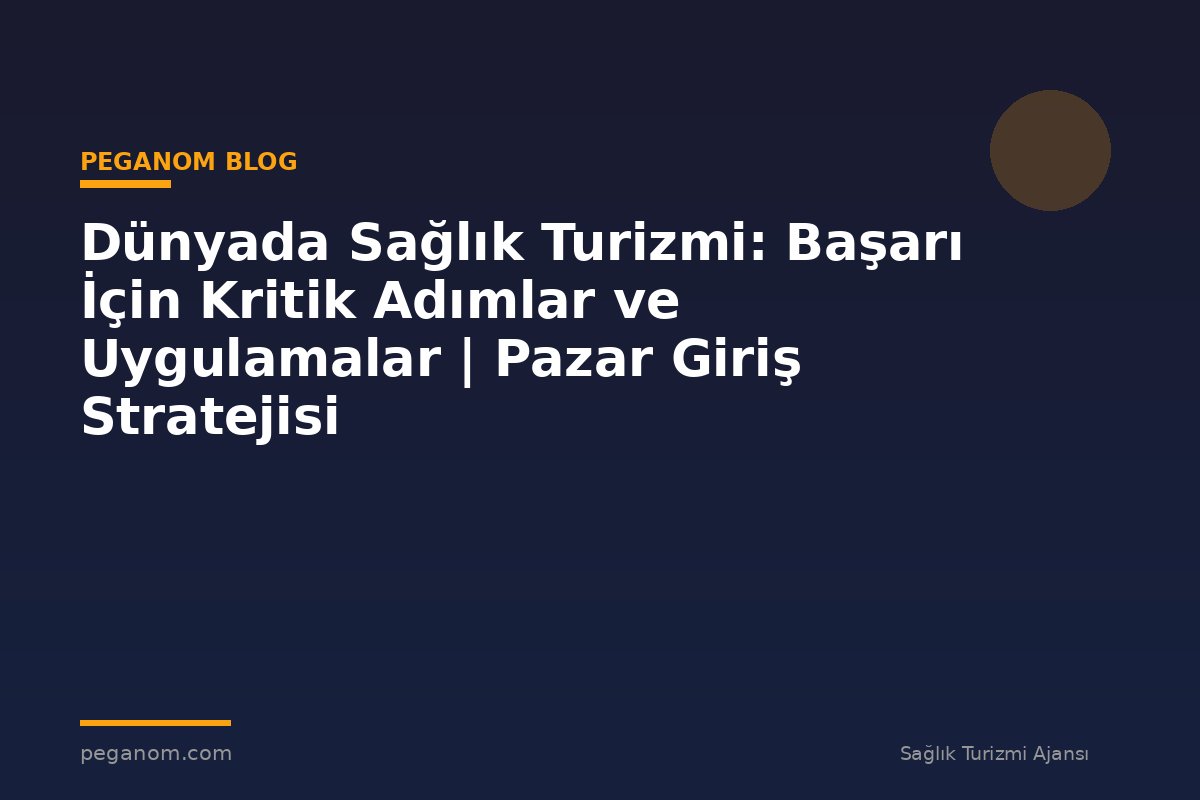 Dünyada Sağlık Turizmi: Başarı İçin Kritik Adımlar ve Uygulamalar | Pazar Giriş Stratejisi