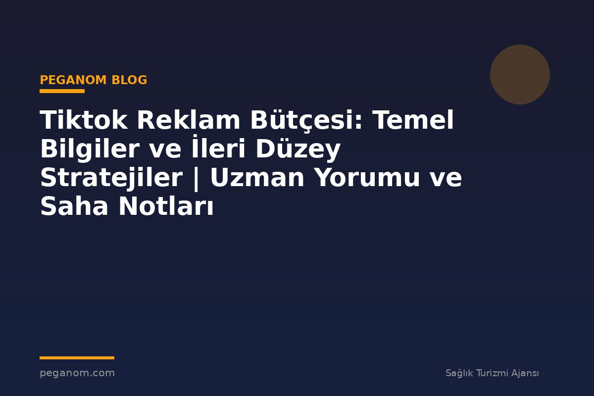 Tiktok Reklam Bütçesi: Temel Bilgiler ve İleri Düzey Stratejiler | Uzman Yorumu ve Saha Notları