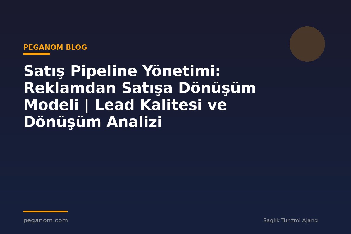 Satış Pipeline Yönetimi: Reklamdan Satışa Dönüşüm Modeli | Lead Kalitesi ve Dönüşüm Analizi