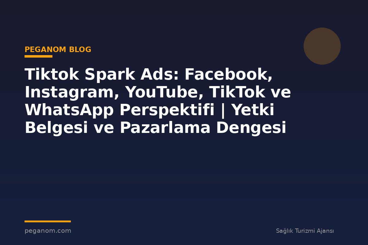 Tiktok Spark Ads: Facebook, Instagram, YouTube, TikTok ve WhatsApp Perspektifi | Yetki Belgesi ve Pazarlama Dengesi