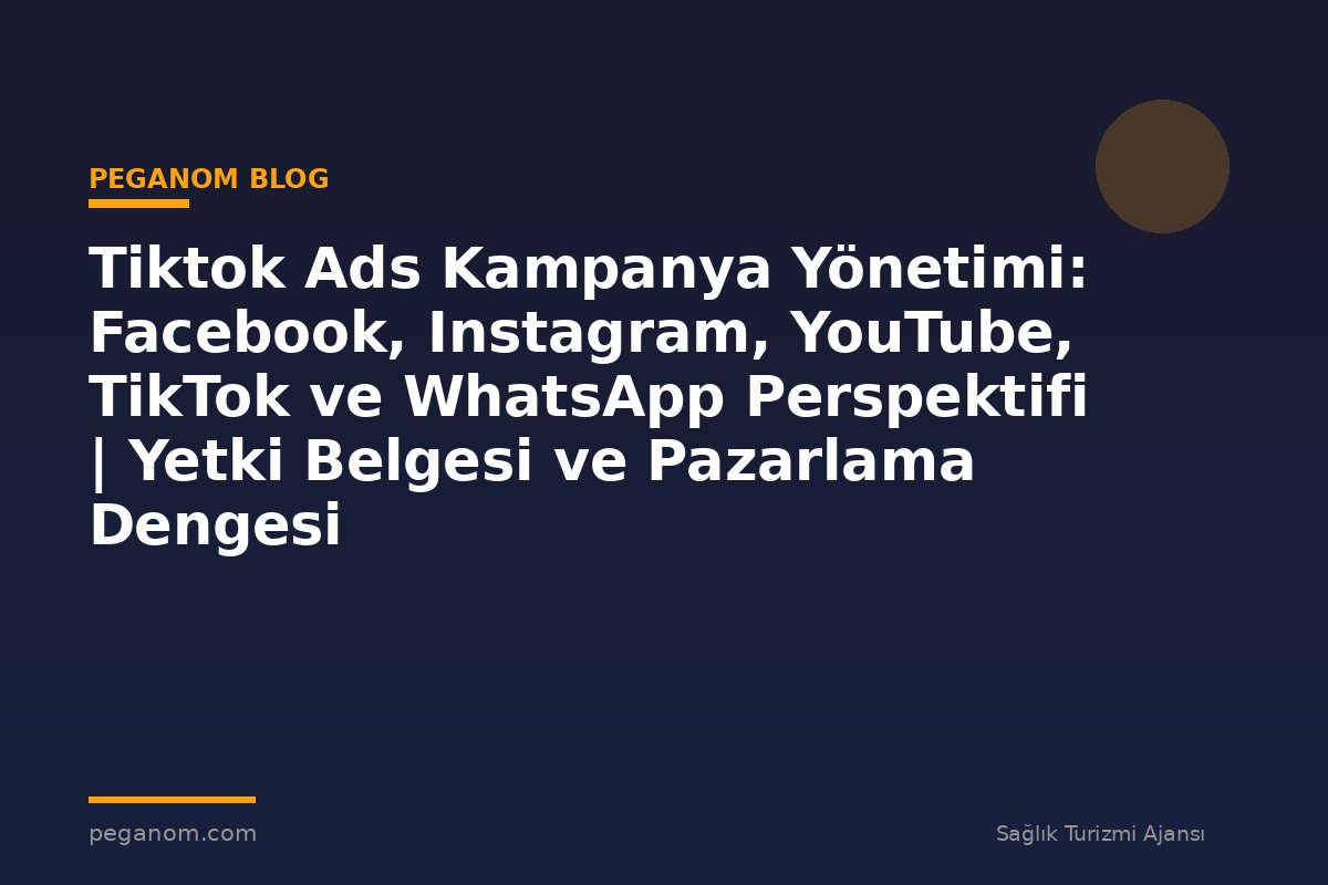Tiktok Ads Kampanya Yönetimi: Facebook, Instagram, YouTube, TikTok ve WhatsApp Perspektifi | Yetki Belgesi ve Pazarlama Dengesi