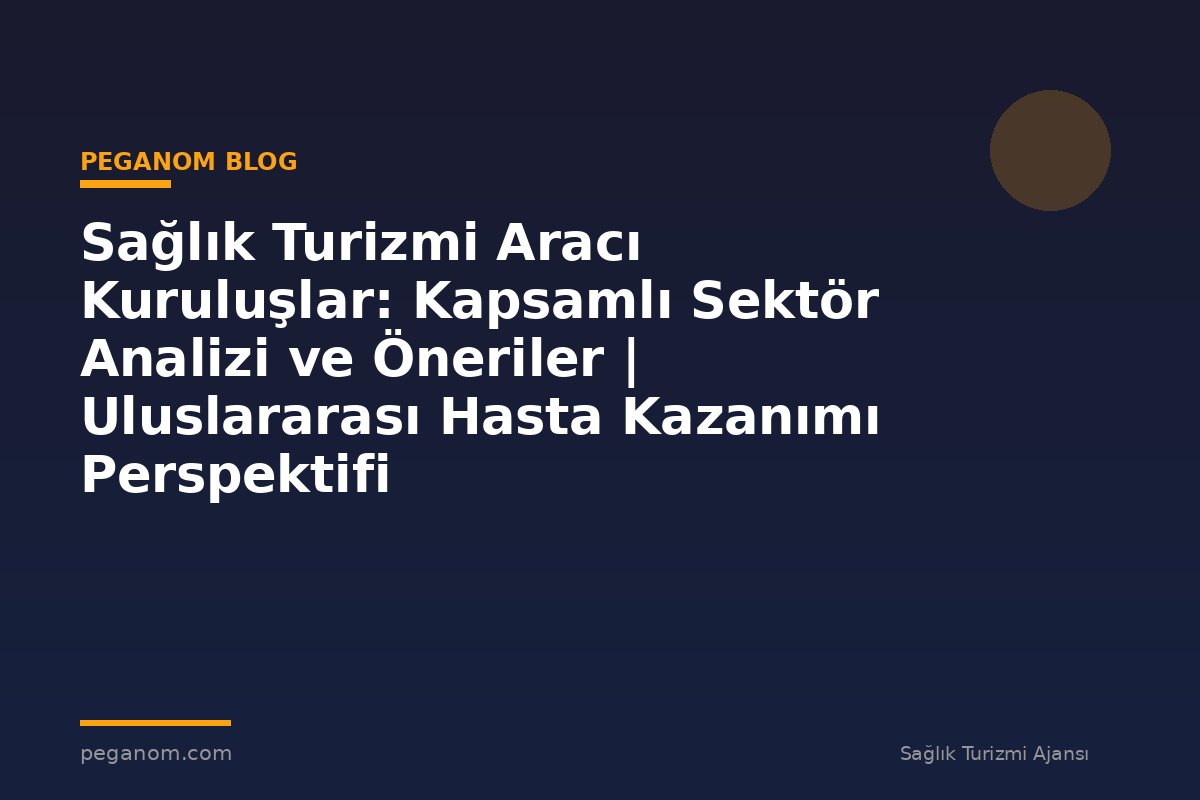 Sağlık Turizmi Aracı Kuruluşlar: Kapsamlı Sektör Analizi ve Öneriler | Uluslararası Hasta Kazanımı Perspektifi