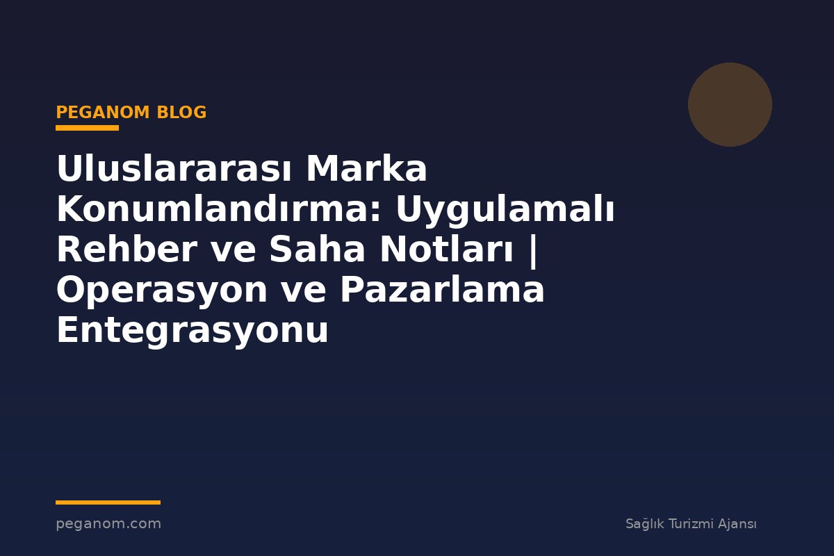 Uluslararası Marka Konumlandırma: Uygulamalı Rehber ve Saha Notları | Operasyon ve Pazarlama Entegrasyonu