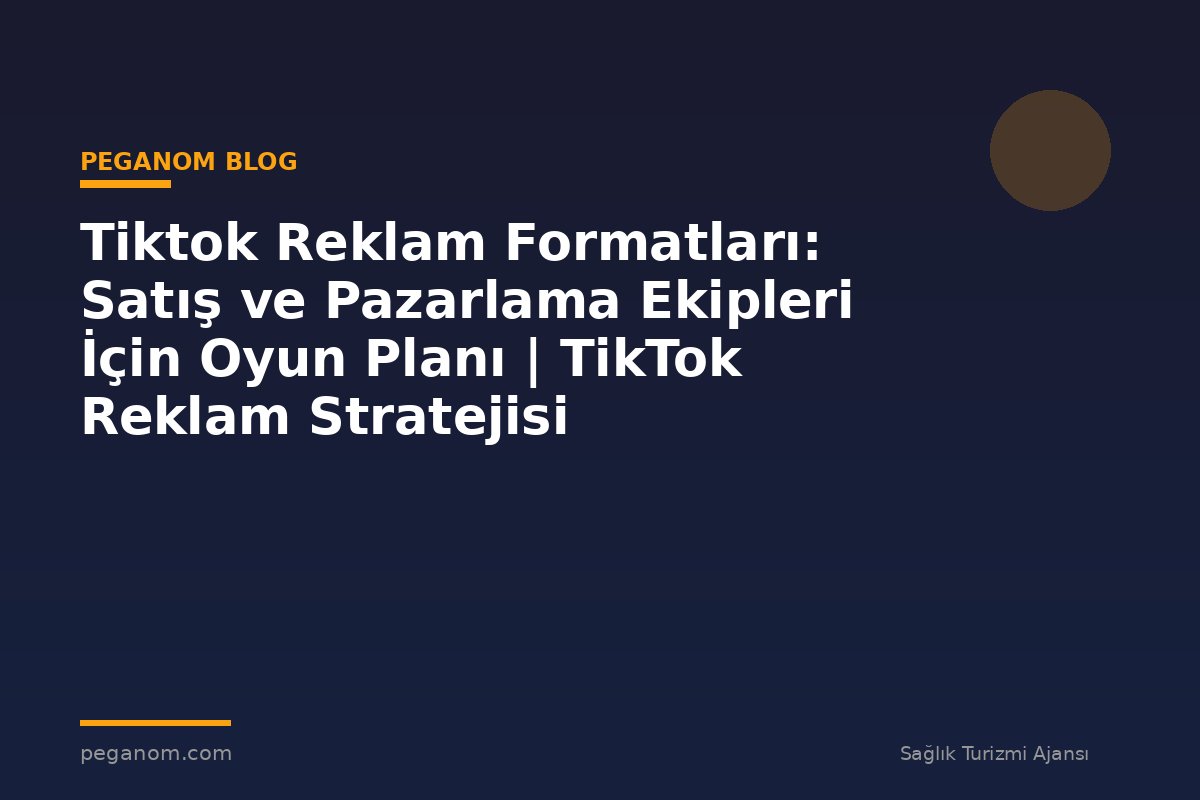 Tiktok Reklam Formatları: Satış ve Pazarlama Ekipleri İçin Oyun Planı | TikTok Reklam Stratejisi