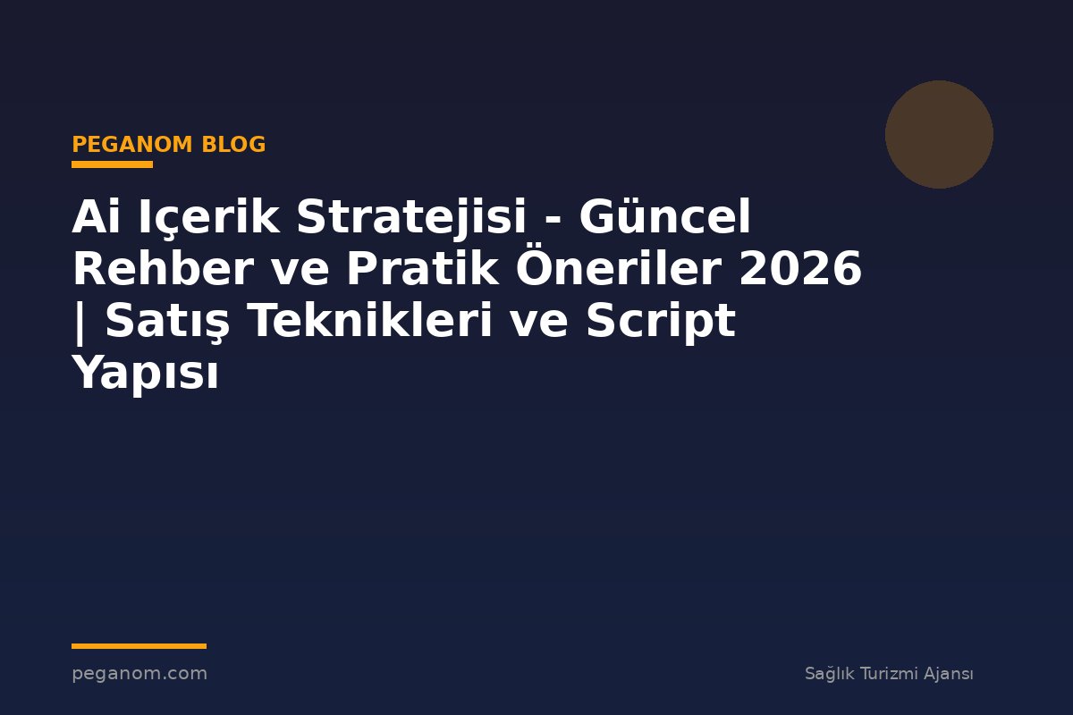 Ai Içerik Stratejisi - Güncel Rehber ve Pratik Öneriler 2026 | Satış Teknikleri ve Script Yapısı
