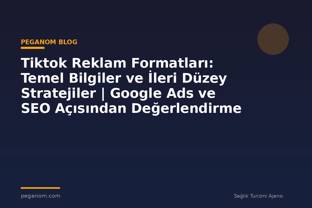 Tiktok Reklam Formatları: Temel Bilgiler ve İleri Düzey Stratejiler | Google Ads ve SEO Açısından Değerlendirme