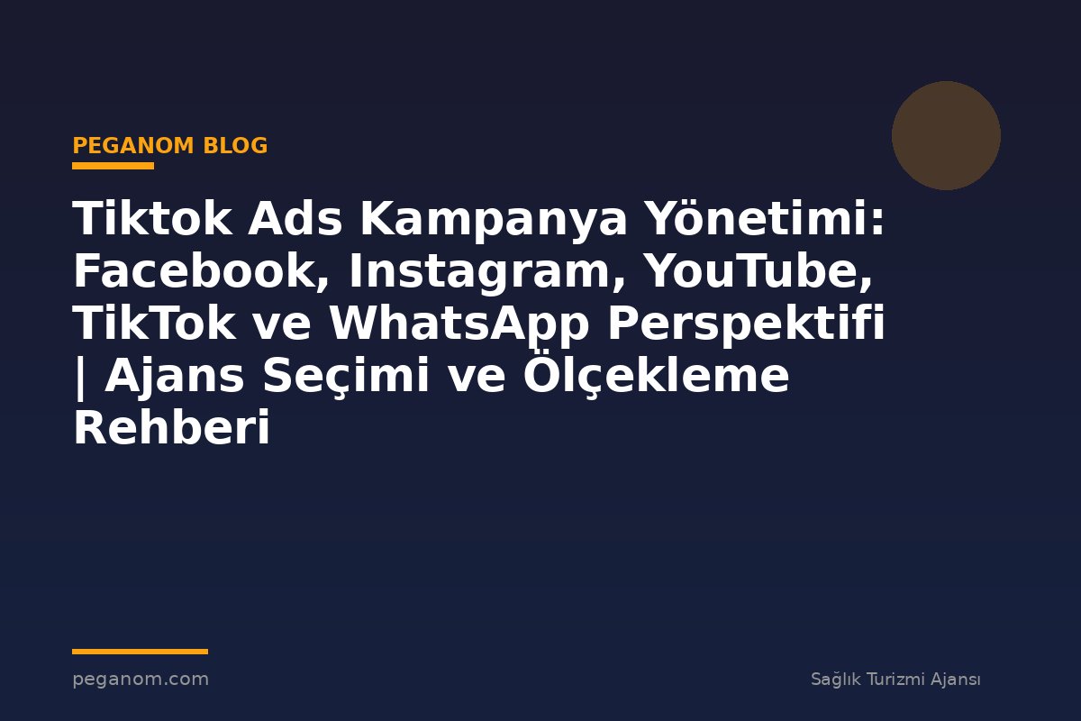 Tiktok Ads Kampanya Yönetimi: Facebook, Instagram, YouTube, TikTok ve WhatsApp Perspektifi | Ajans Seçimi ve Ölçekleme Rehberi